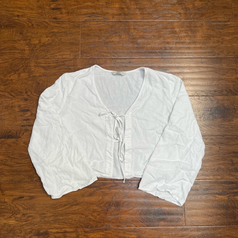 F&F White Blouse with Tie-Front